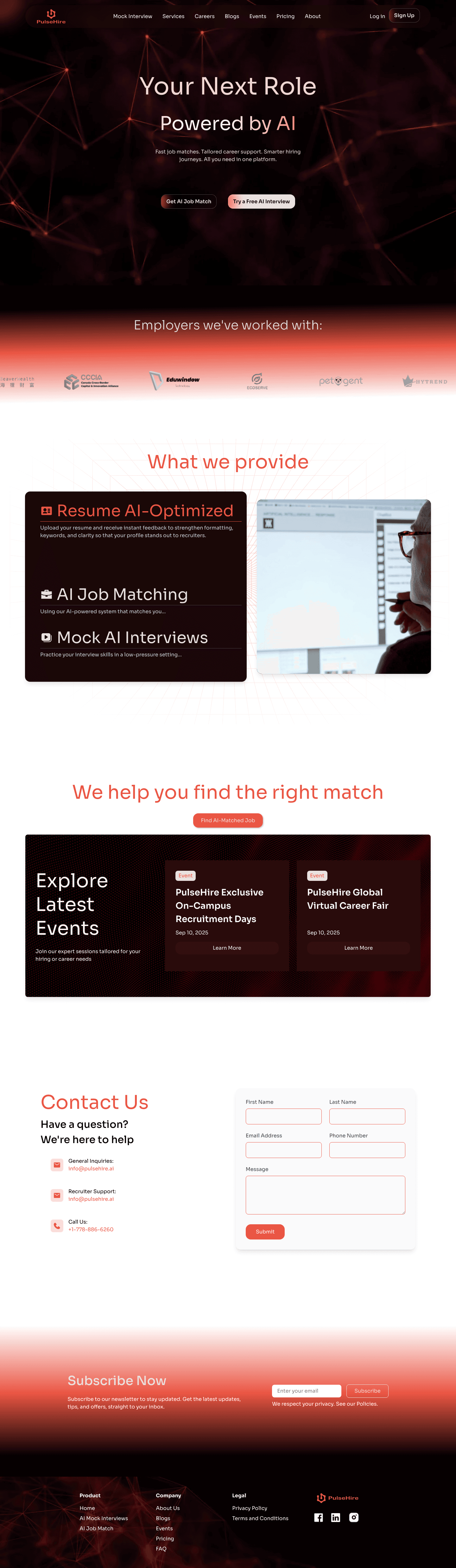 PulseHire AI website screenshot
